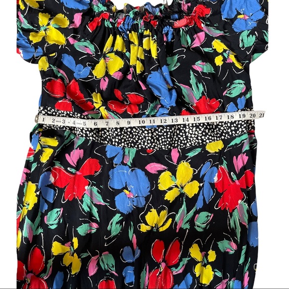 NWT Rixo X Target Black Floral Ruffle Puff Sleeves Trim Off Shoulder Maxi Dress - Picture 9 of 10